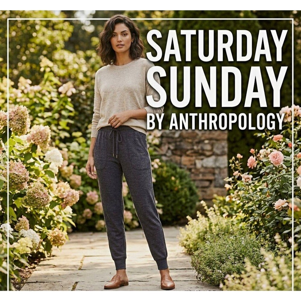 Saturday Sunday by Anthropologie Womens Gray Knit Jogger Pants XS 28in Pockets